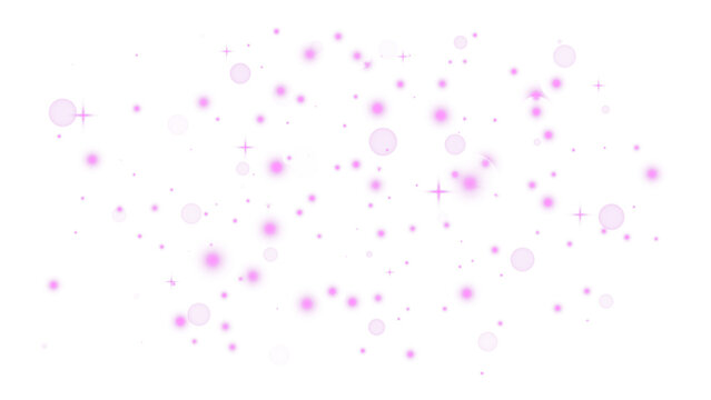 Luxury pink and purple glitter dust with sparkling particles isolated on transparent background. PNG.
