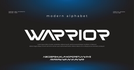 Sport modern minimal logo alphabet bold font. Abstract technology scifi science futuristic typography sport, fashion, brand, creative logos fonts. vector illustration  © Covecave
