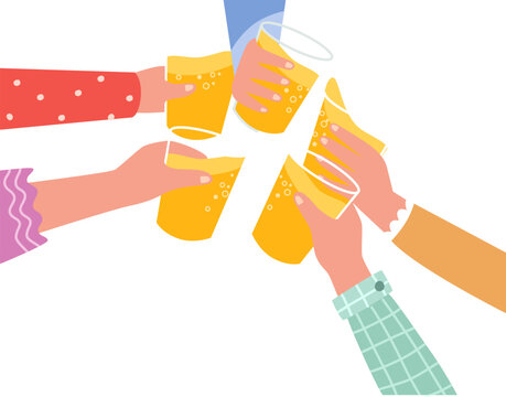 People toasting to each other