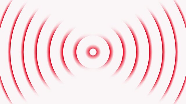 Radio waves background. network tower produced radio wave concept. Radio Waves in Circle Form, Radio wave signal animated white background.