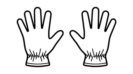 Fototapeta premium Minimalist vector illustration of protective gloves for industrial work