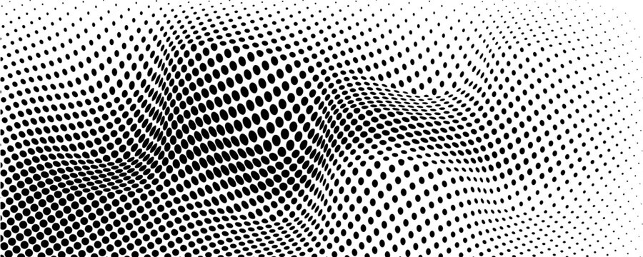 Monochrome halftone background with a gradient of dots creating a modern and minimalist design element EPS vector illustration