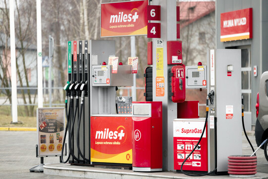 08.12.2024, Zory, Poland. Rising Fuel Prices Display