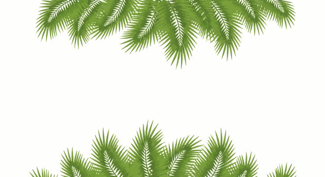 Green foliage border with delicate white accents, artistically rendered