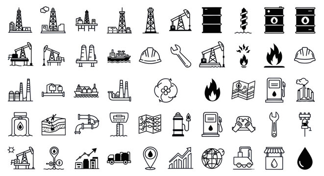 Industrial icons and symbols collection.