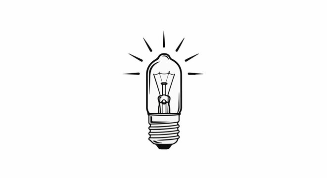 Illuminated light bulb with radiating lines symbolizing ideas