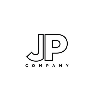 Letter J and P, JP logo design template. Minimal monogram initial based logotype.