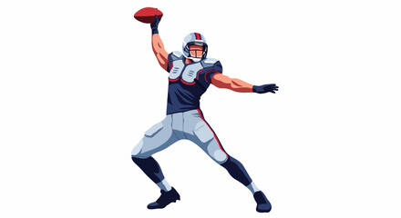 Obraz premium American football player throwing a football. This is an illustration.