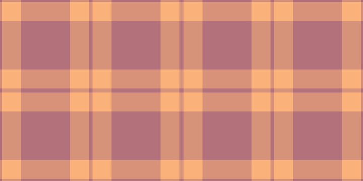 Living room seamless background pattern, fur fabric texture textile. Intense vector tartan check plaid in orange and red colors.