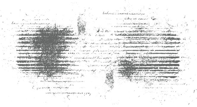 Faded grey handwritten script on distressed white paper with textured ink marks and smudges grunge vintage