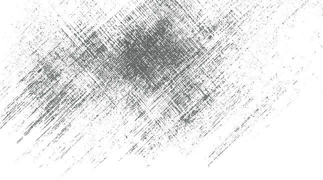 Gray distressed grunge texture with diagonal lines and scattered dots on white background