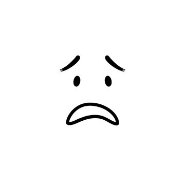 Embarrassed face icon logo design. Shy and nervous expression sign and symbol. Flushed face icon. Sticker for social media messaging.