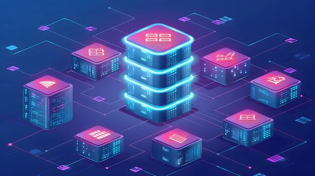 Distributed database architecture with connected data nodes and scalable cloud infrastructure