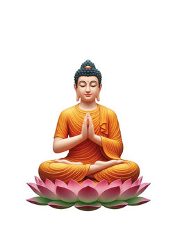 Colorful happy buddha purnima typography design with confetti elements