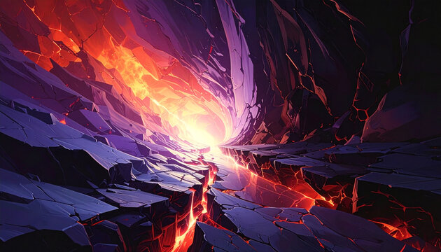 Abstract fiery landscape