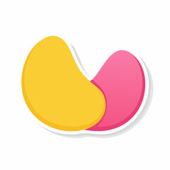 Fototapeta premium Abstract Blob Shapes Yellow and Pink