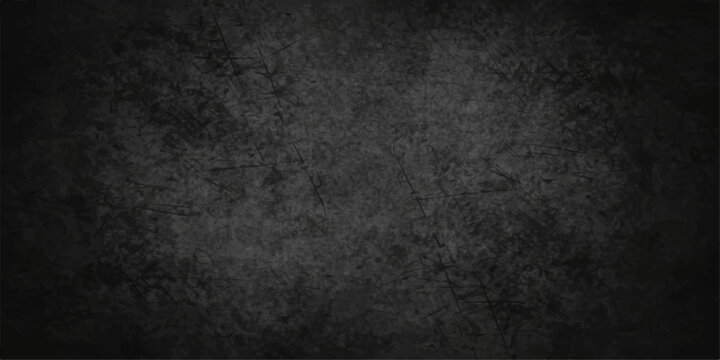Dark grunge black textured wall background with aged concrete vintage dirty surface wallpaper