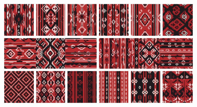 Collection of Red Textile Patterns.