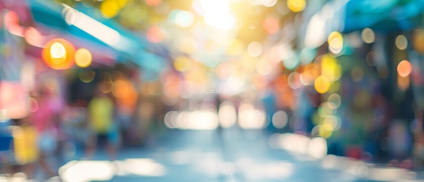 The colourful bokeh lights create a festive backdrop for city events, nightlife and celebrations, conveying a sense of movement and energy.