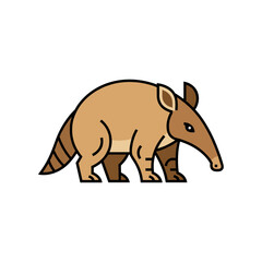 Obraz premium Stylized aardvark vector illustration featuring minimalist brown animal character design