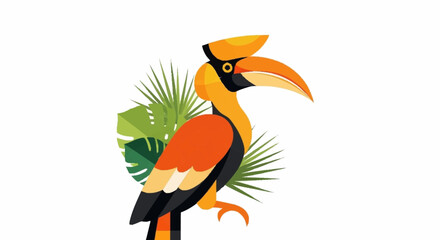 Obraz premium Colorful illustration of a hornbill.