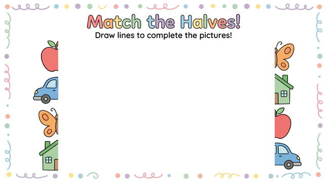 Puzzle matching halves worksheet