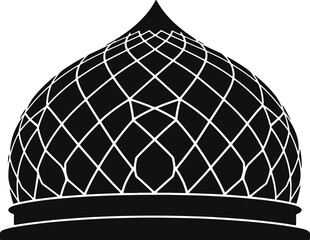 Mosque dome silhouette on transparent background, architectural element of Islamic buildings, religious symbol of Islam, geometric pattern. © Sadhin