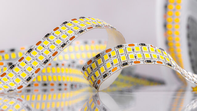 Led strip lights unrolling for modern illumination