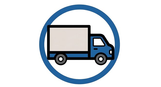 blue no entry truck sign isolated vector illustration