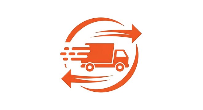truck logistics cycle icon in continuous motion loop