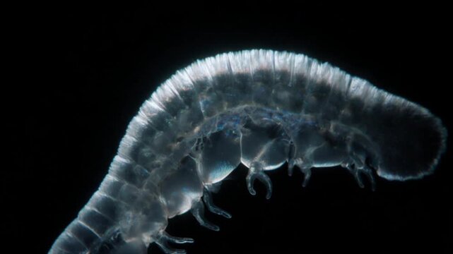 暗視野顕微鏡で見るクマムシの内部構造・神秘的な微生物の科学動画