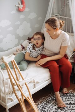 Mother and child bonding with disability support at home