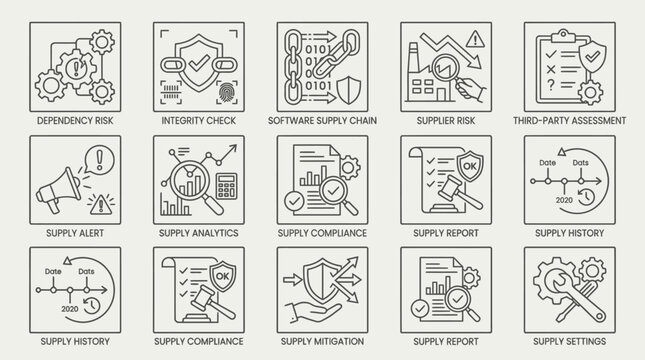 Black and white safety icons set.