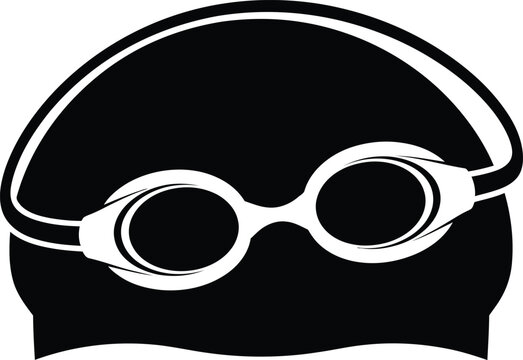Black silhouette of round glasses and a knit beanie hat