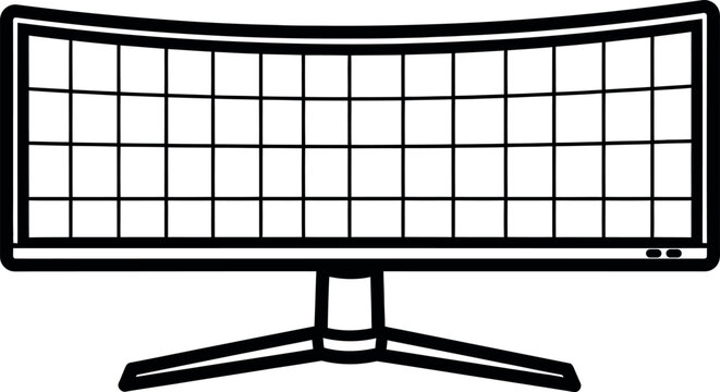 Modern curved computer monitor with sleek stand a high tech display for immersive viewing experiences