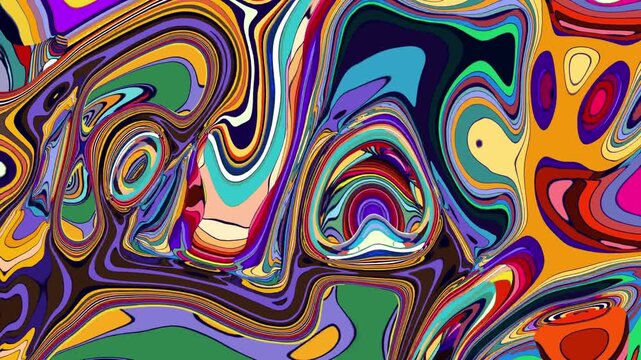 Colorful abstract psychedelic swirl pattern with vibrant fluid shapes