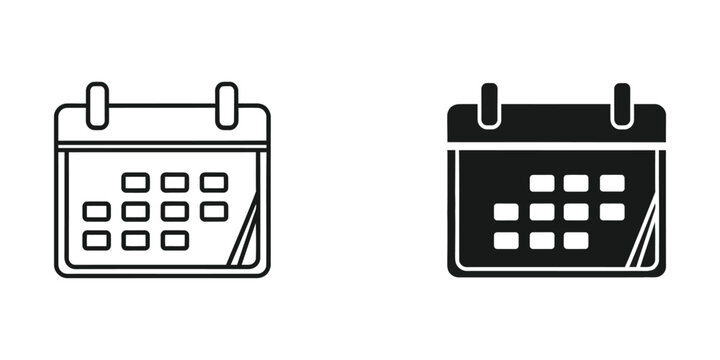 Minimalist calendar icons in light and dark mode