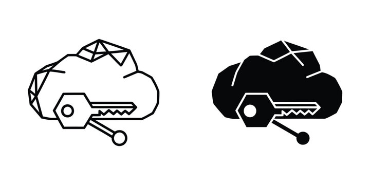 Secure cloud storage with key and network icon
