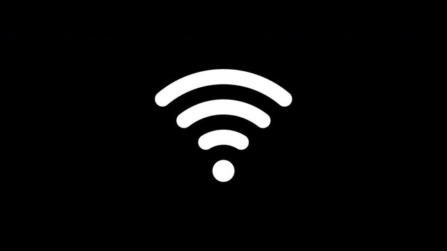 No wi-fi internet error signal network connection icon animation with alpha chanel. 4k video