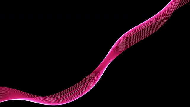 pink glowing flowing diagonal lines forming smooth curves on dark background with dynamic motion