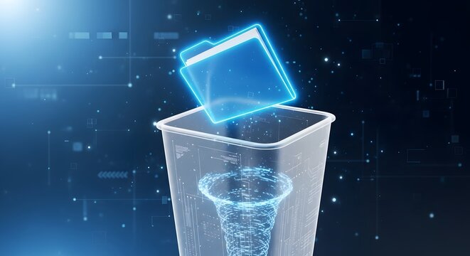 Digital data deletion concept image.