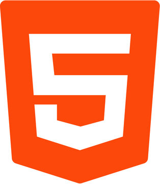 Html5 logo icon with front end technology internet programming development standard software application creative