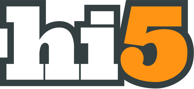 Hi5 logo graphic with internet communication community platform connection branding business typography application