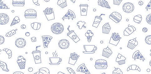 Naklejka premium Seamless pattern design featuring a set of hand drawn hearts and flowers in a doodle illustration style with vector art icons for business or gift bag symbols