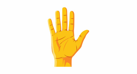 Fototapeta premium Open yellow hand gesture with fingers spread