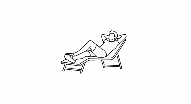 Person relaxing on a lounge chair, arms behind head