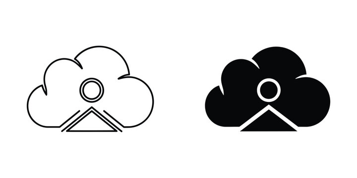 Modern cloud storage server icon with data transfer symbol