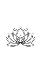 Fototapeta premium Minimalist Lotus Flower Outline Icon, Zen Symbol, Yoga and Meditation Art