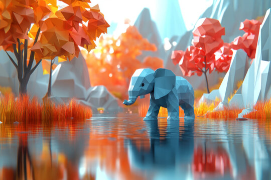 Low-poly elephant