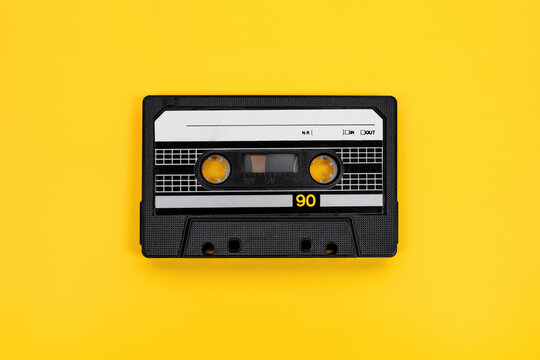 Vintage retro music tape isolated view
